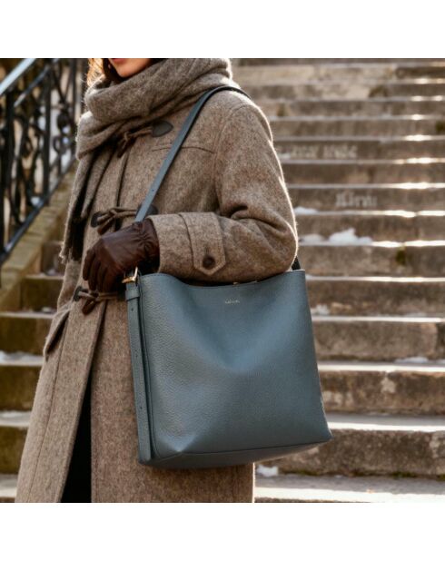 Sac seau Diane en cuir neptune - 26,2x25,7x12 cm