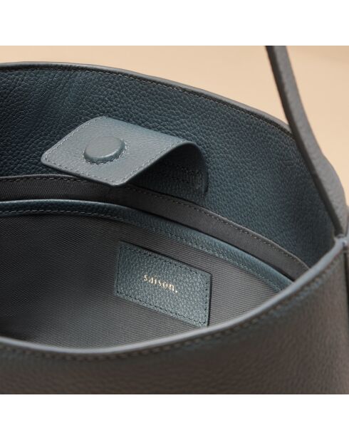 Sac seau Diane en cuir neptune - 26,2x25,7x12 cm