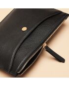 Pochette Bianca en cuir noir - 20,5x14x3 cm