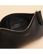 Pochette Bianca en cuir noir - 20,5x14x3 cm