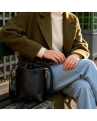 Sac seau Gwen en cuir noir - 21x20,4x9,7 cm