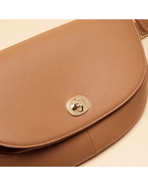 Sac banane Claudia en cuir noisette - 27,2x15,2x5 cm
