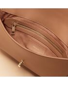 Sac banane Claudia en cuir noisette - 27,2x15,2x5 cm