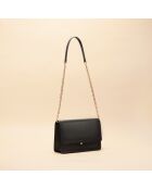 Sac bandoulière Hélène en cuir noir - 25,4x15,4x5,5 cm