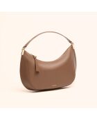 Borsa Ingrid in pelle taupe - 31,5x16,6x8 cm