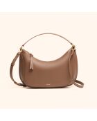 Borsa Ingrid in pelle taupe - 31,5x16,6x8 cm