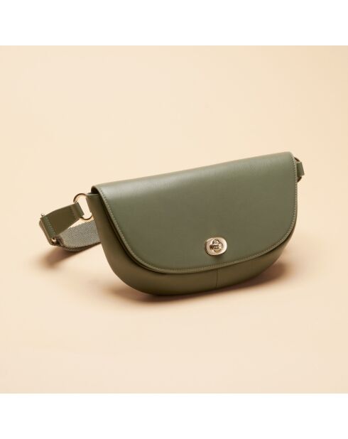 Sac banane Claudia en cuir argile - 27,2x15,2x5 cm