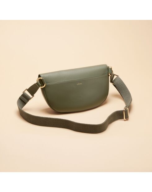 Sac banane Claudia en cuir argile - 27,2x15,2x5 cm