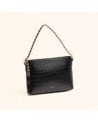 Sac bandoulière Emma en cuir noir - 21,7x15x4,3 cm