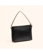 Sac bandoulière Emma en cuir noir - 21,7x15x4,3 cm
