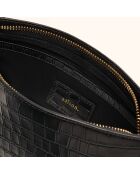 Sac bandoulière Emma en cuir noir - 21,7x15x4,3 cm