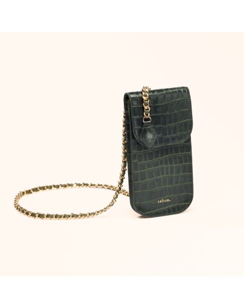 Pochette smartphone Chloé en cuir forêt - 19,6x10x2,1 cm