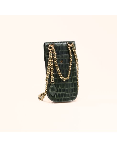 Pochette smartphone Chloé en cuir forêt - 19,6x10x2,1 cm