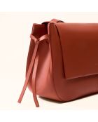 Sac porté épaule Ilona en cuir brique - 32,2x20x10 cm