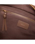 Sac cabas Soazig en cuir taupe - 42,2x27,8x16 cm