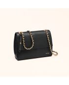 Sac porté épaule Paloma en cuir noir - 21x14x6,5 cm