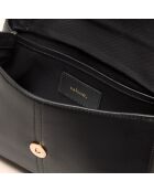Sac porté épaule Paloma en cuir noir - 21x14x6,5 cm