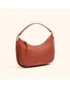 Sac à main Ingrid en cuir brique - 31,5x16,6x8 cm