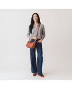 Sac à main Ingrid en cuir brique - 31,5x16,6x8 cm
