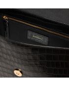Sac bandoulière Albane en cuir noir - 24x17x8 cm