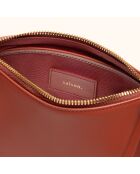 Sac bandoulière Denise en cuir brique - 23,5x15x8,5 cm