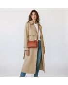 Sac bandoulière Denise en cuir brique - 23,5x15x8,5 cm