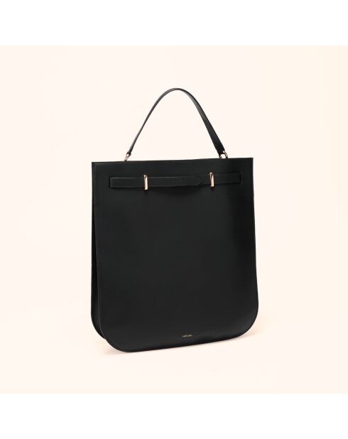 Sac à main Julia en cuir noir - 37,5x34,4x9 cm