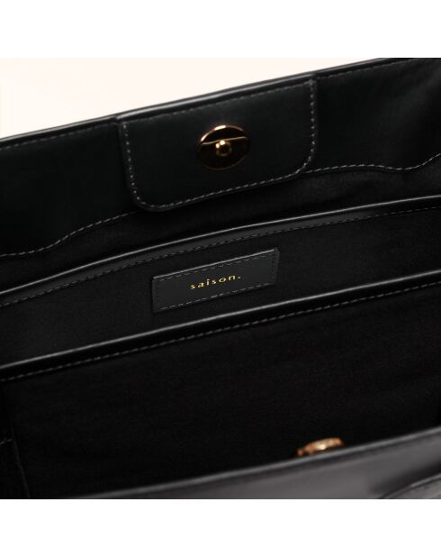 Sac à main Julia en cuir noir - 37,5x34,4x9 cm