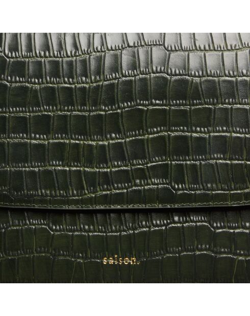 Sac bandoulière Albane en cuir forêt - 24x17x8 cm