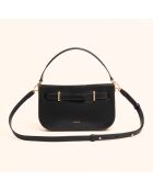 Sac à main Ines en cuir noir - 23,5x13,7x5,6 cm