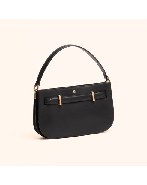 Sac à main Ines en cuir noir - 23,5x13,7x5,6 cm