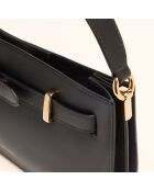 Sac à main Ines en cuir noir - 23,5x13,7x5,6 cm