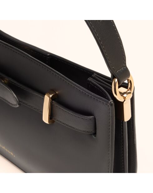 Sac à main Ines en cuir noir - 23,5x13,7x5,6 cm