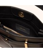 Sac à main Ines en cuir noir - 23,5x13,7x5,6 cm