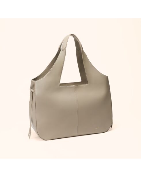 Soazig Tragetasche aus grauem Leder - 42,2x27,8x16 cm