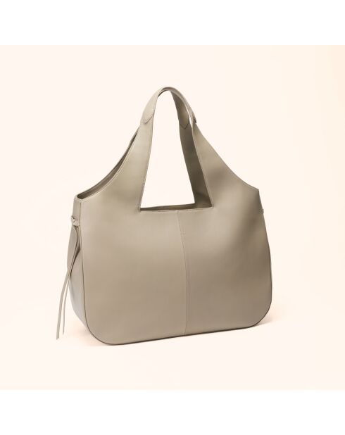 Soazig Tragetasche aus grauem Leder - 42,2x27,8x16 cm
