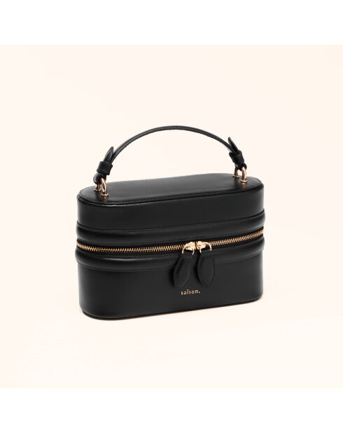 Bolso Maëlle de piel negra - 19,5x11,5x7,4 cm