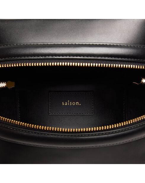 Bolso Maëlle de piel negra - 19,5x11,5x7,4 cm