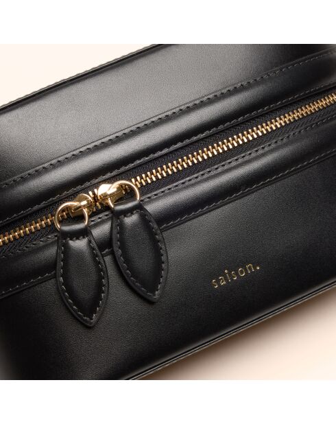 Bolso Maëlle de piel negra - 19,5x11,5x7,4 cm