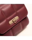 Sac porté épaule Léonie en cuir bordeaux - 19x16,5x6,5 cm