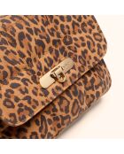 Sac porté épaule Léonie en cuir léopard - 19x16,5x6,5 cm