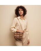 Sac porté épaule Léonie en cuir léopard - 19x16,5x6,5 cm