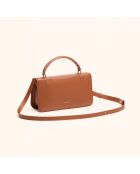 Sac à main Sibel en cuir tomette - 22x12x5,5 cm