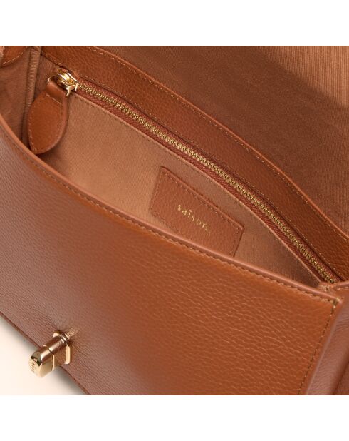 Sac à main Sibel en cuir tomette - 22x12x5,5 cm