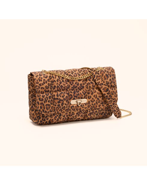 Sac porté épaule Frida en cuir léopard - 29x17,3x7 cm
