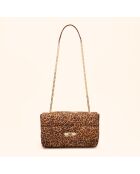 Sac porté épaule Frida en cuir léopard - 29x17,3x7 cm