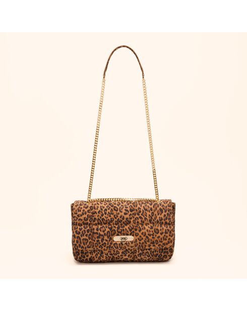 Sac porté épaule Frida en cuir léopard - 29x17,3x7 cm