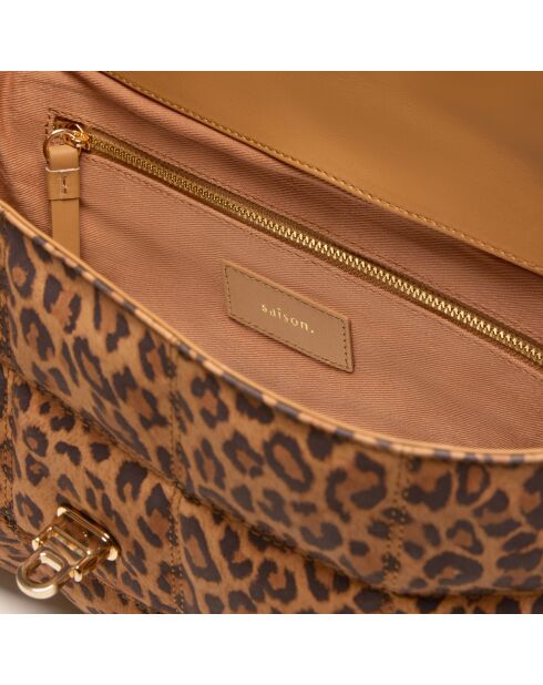Sac porté épaule Frida en cuir léopard - 29x17,3x7 cm