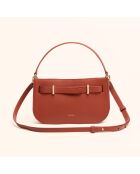 Sac à main Ines en cuir brique - 23,5x13,7x5,6 cm