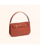 Sac à main Ines en cuir brique - 23,5x13,7x5,6 cm
